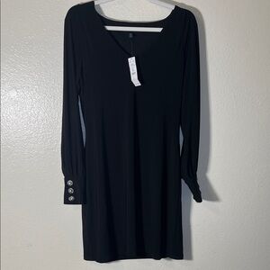 White House Black Market Black Long Sleeve Dress size Medium petite